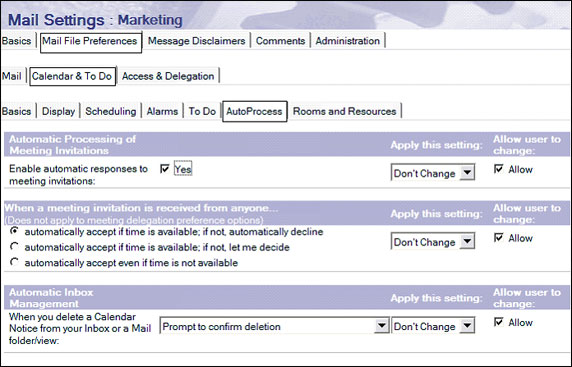 Mail File Preferences - Calendar & To Do - AutoProcess 子附签