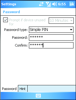 ͼ 4 ActiveSync Ҫ PIN